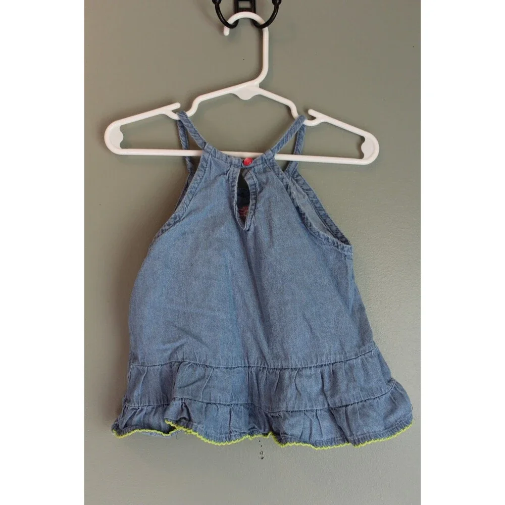 Park Bench Kids Floral Demin Spaghetti Strap Top Baby 24M